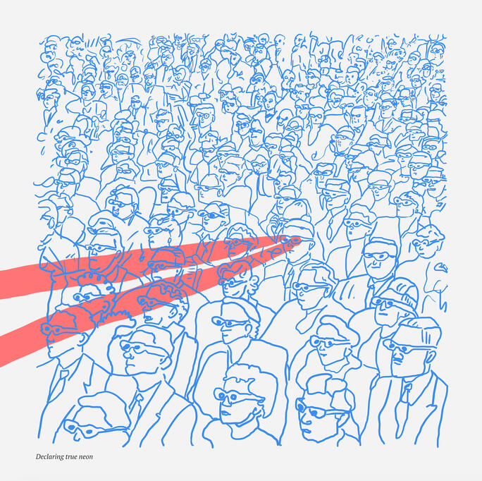 declaring true neon, february 24 50x50 print signed and numbered (1-10) 2 posters left 1000 NOK